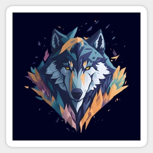 Geometeric Wolf Head Sticker